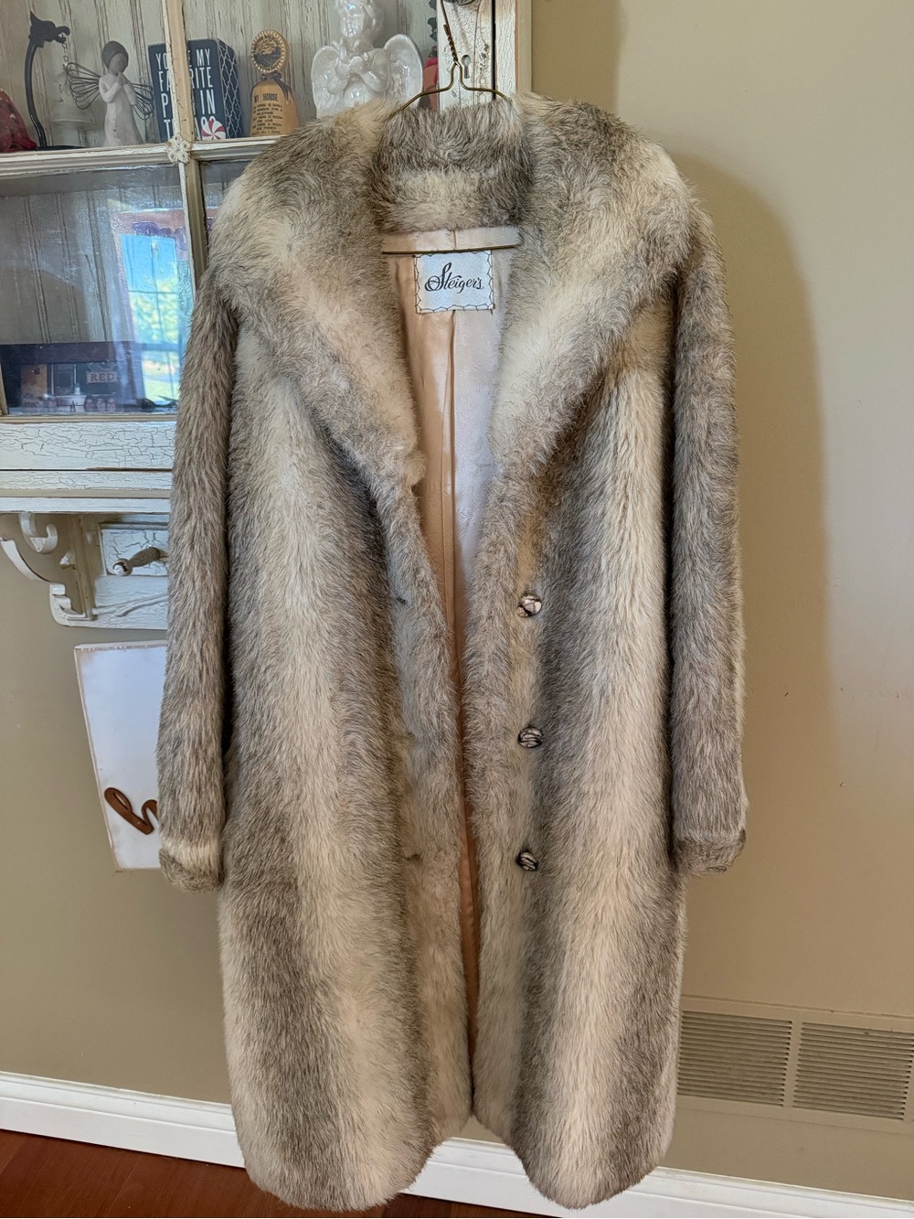 Classic Women's Faux Fur Long Coat in Taupe by Cheyenne by Hillmoor Steiger’s
